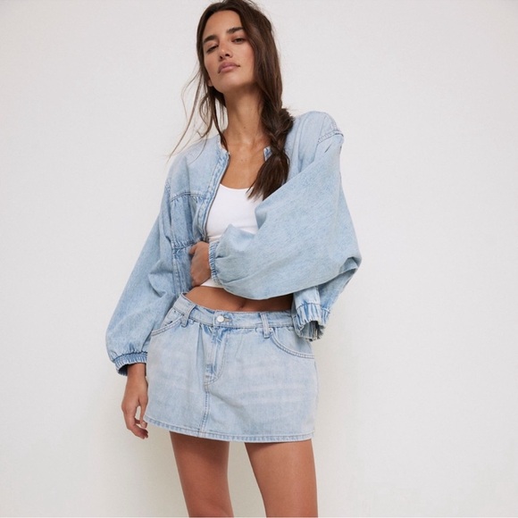 We The Free x Free People Demi Denim Skort NWT 25 - Picture 1 of 4